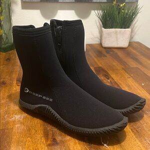 Deep See Echo Zip 5MM Black Scuba Diving Snorkeling Water Shoes Booties ..10